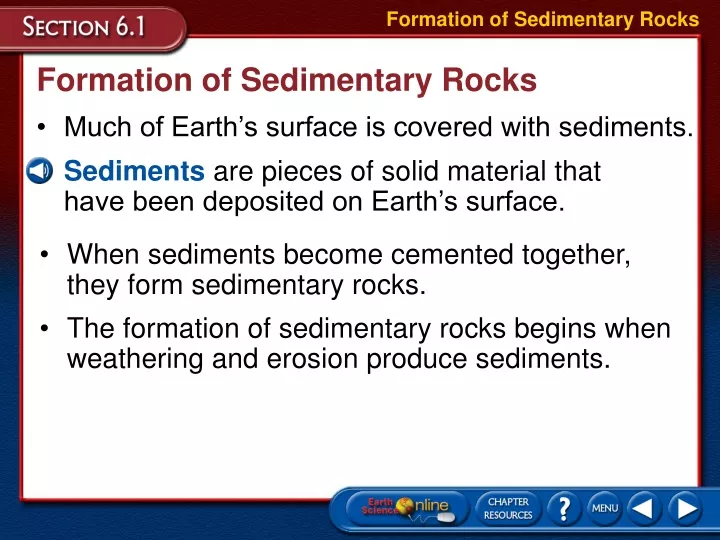 formation of sedimentary rocks