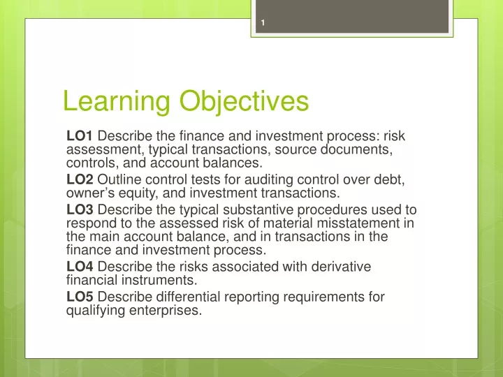 learning objectives