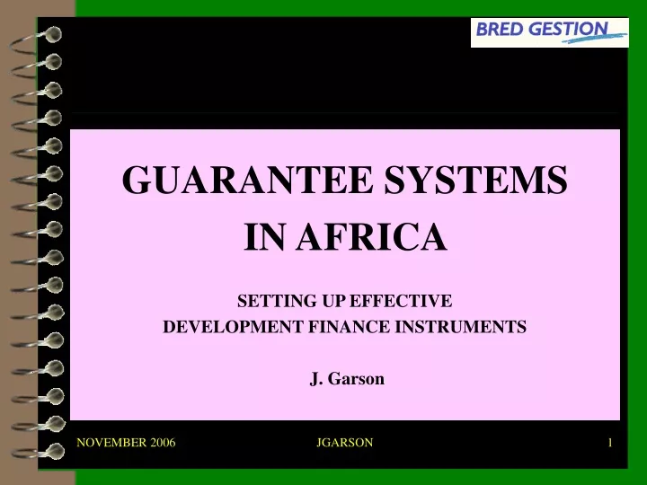 guarantee systems in africa setting up effective
