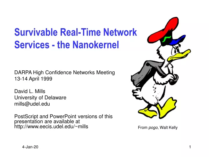 survivable real time network services the nanokernel