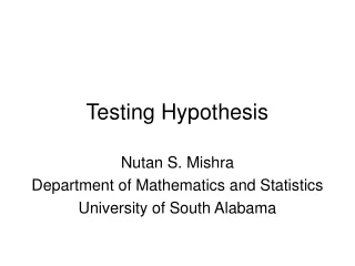 Testing Hypothesis