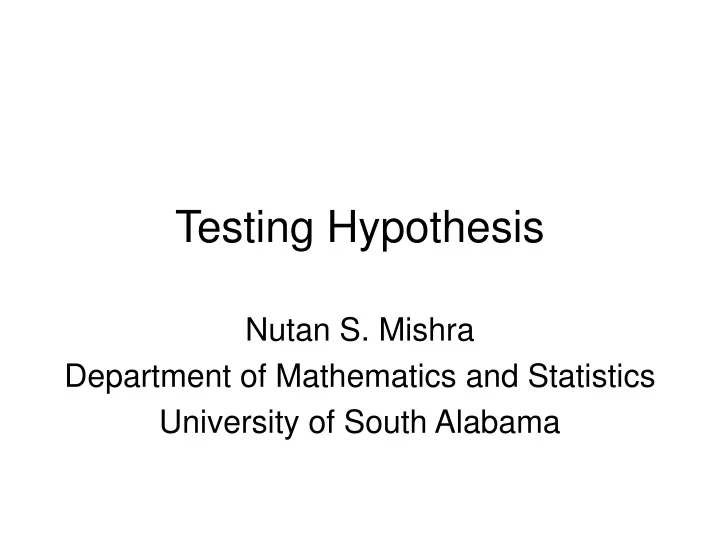 testing hypothesis