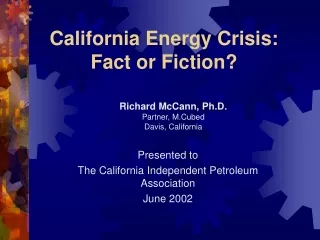 California Energy Crisis: Fact or Fiction?