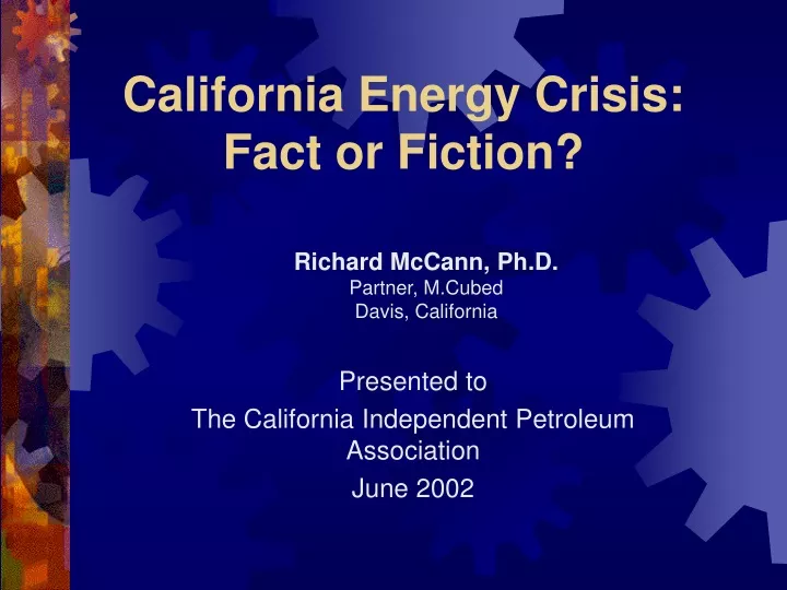california energy crisis fact or fiction