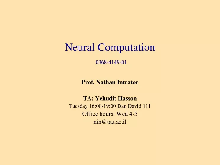 neural computation 0368 4149 01