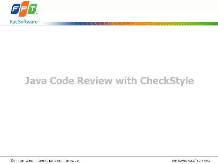 java code review with checkstyle