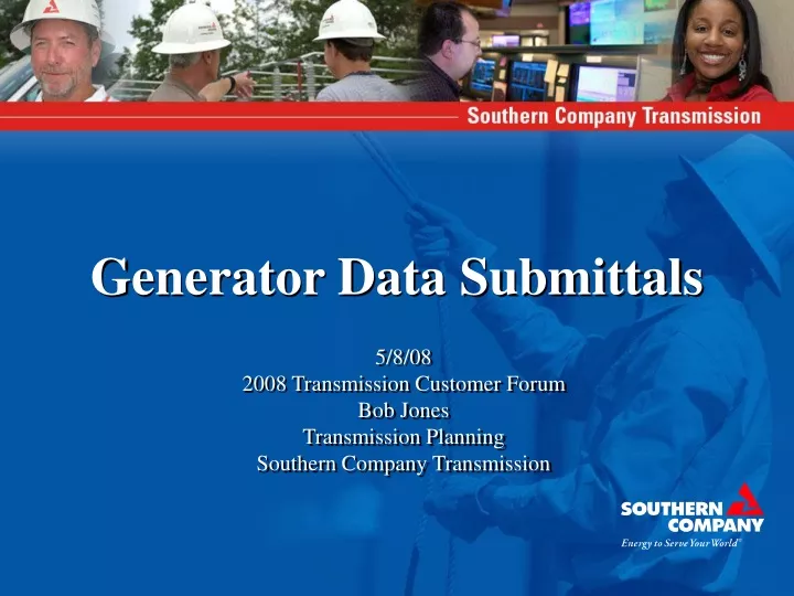generator data submittals