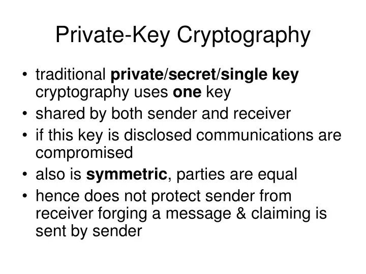 private key cryptography