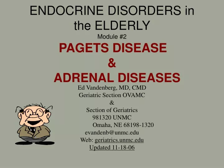 endocrine disorders in the elderly module 2 pagets disease adrenal diseases