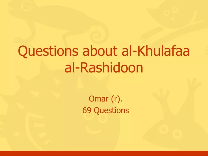 questions about al khulafaa al rashidoon