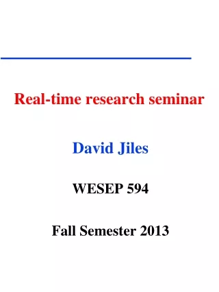 Real-time research seminar