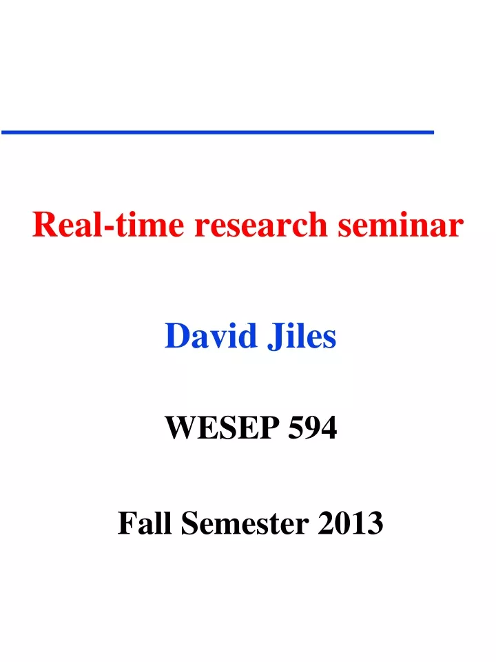 real time research seminar