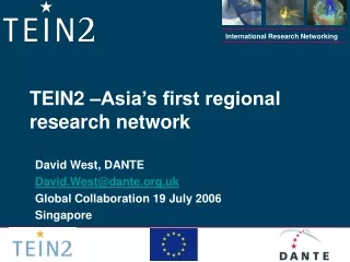TEIN2 –Asia’s first regional research network