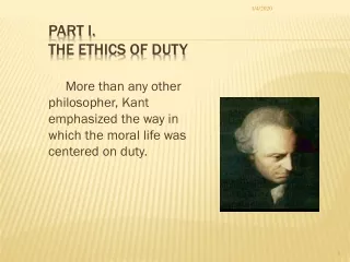 Part I. The Ethics of Duty
