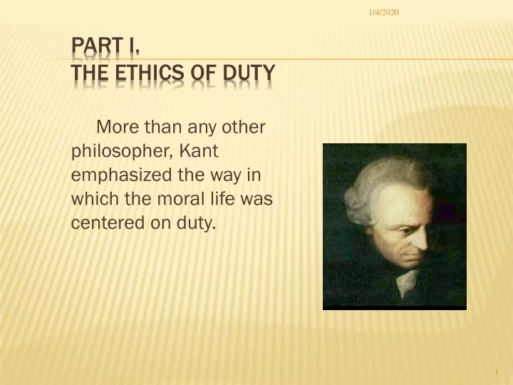 part i the ethics of duty
