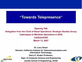 “ Towards Telepresence &quot;