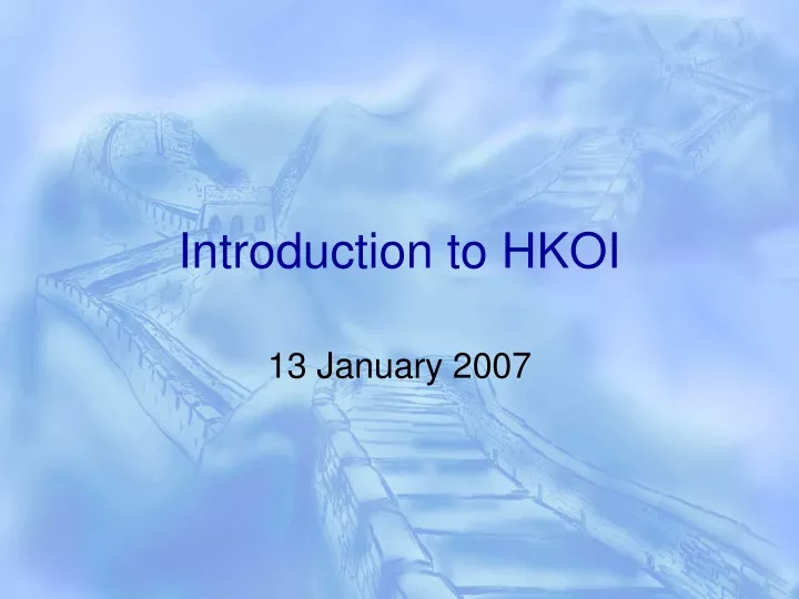 introduction to hkoi