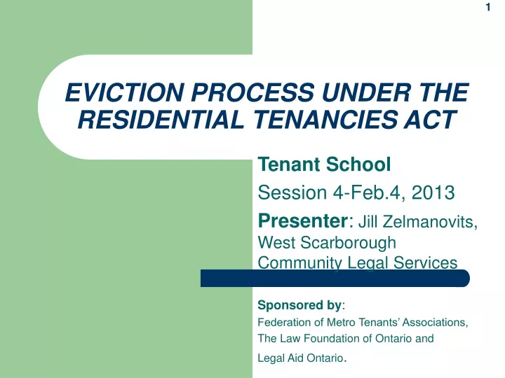 eviction process under the residential tenancies act