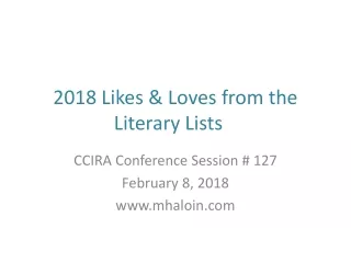 2018 Likes &amp; Loves from the Literary Lists