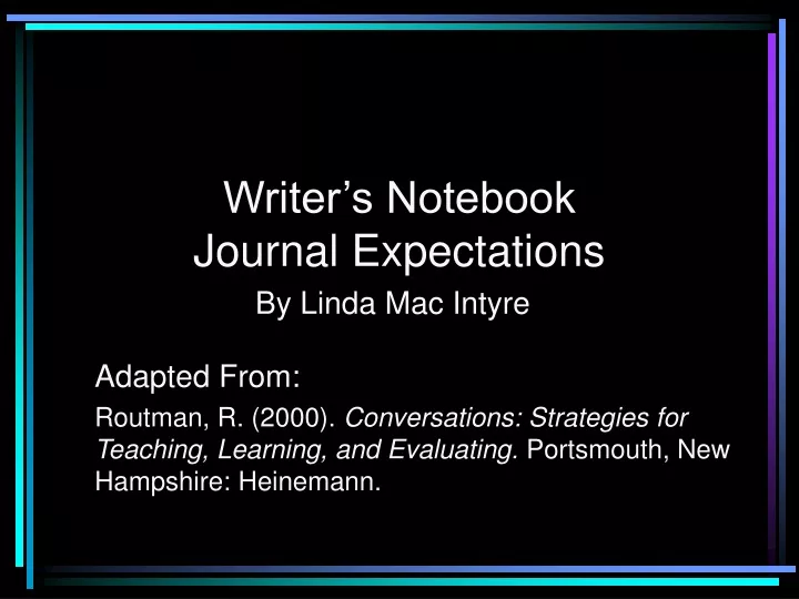 writer s notebook journal expectations