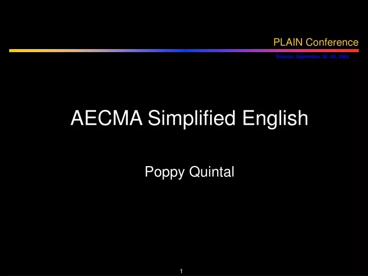 aecma simplified english poppy quintal