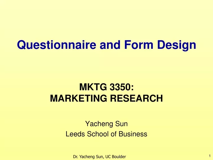 questionnaire and form design