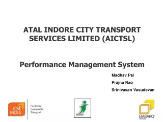 ATAL INDORE CITY TRANSPORT SERVICES LIMITED (AICTSL) Performance Management System