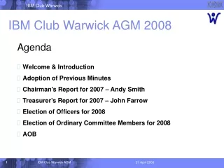 IBM Club Warwick AGM 2008