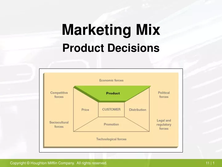 marketing mix product decisions