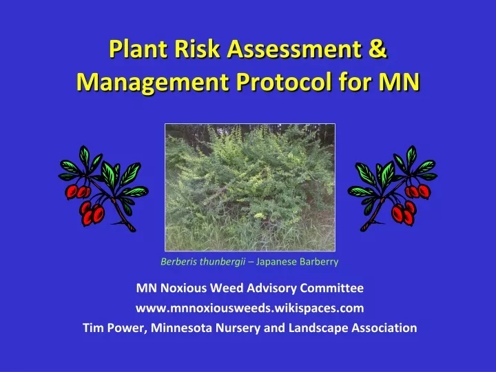 plant risk assessment management protocol for mn
