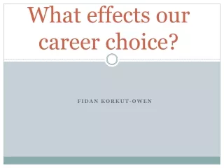 What effects our career choice?