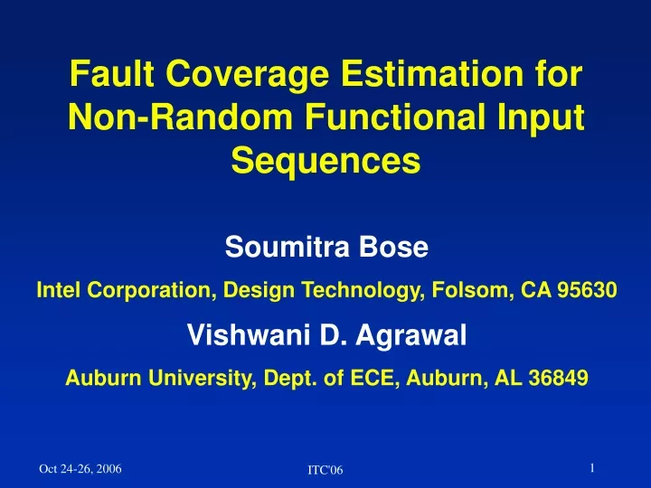 fault cover age estimation for non random functional input sequences