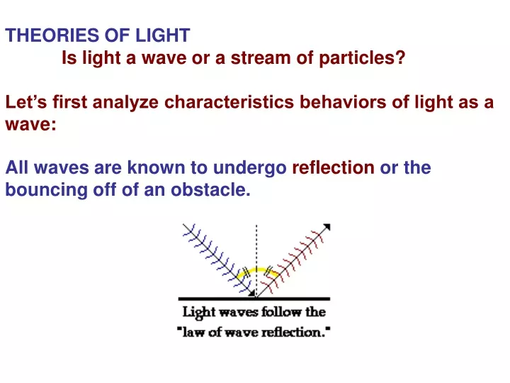 theories of light is light a wave or a stream