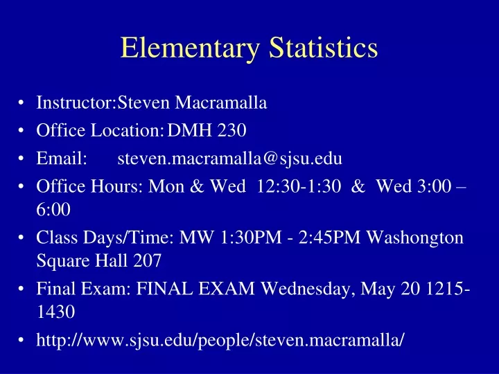 elementary statistics