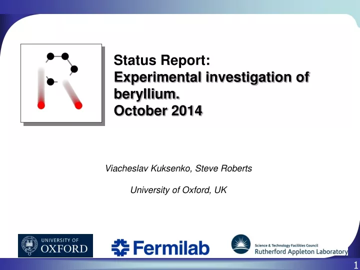 status report experimental investigation