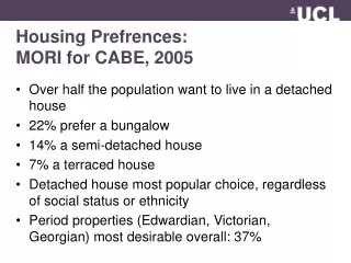 Housing Prefrences: MORI for CABE, 2005
