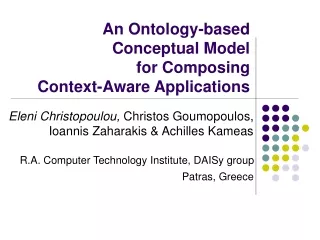 An Ontology-based Conceptual Model  for Composing Context-Aware Applications