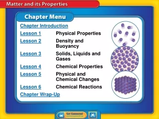 Chapter Introduction Lesson 1 Physical Properties Lesson 2 Density and 	Buoyancy