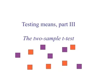 Testing means, part III The two-sample t-test