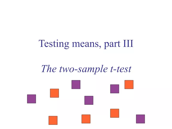 testing means part iii the two sample t test