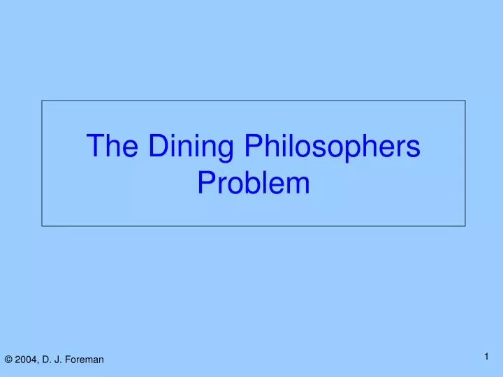 the dining philosophers problem