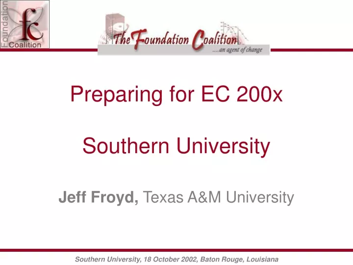 preparing for ec 200x southern university