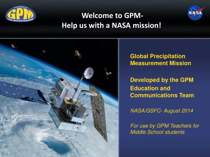 welcome to gpm help us with a nasa mission
