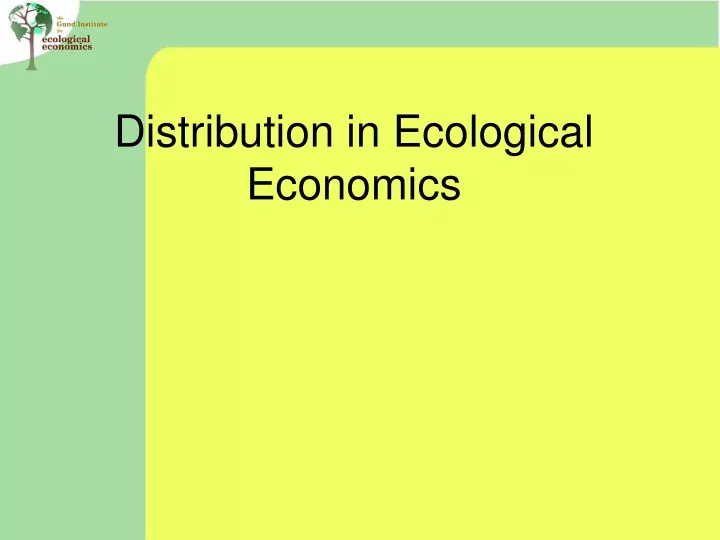 distribution in ecological economics