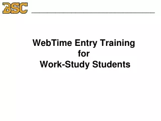 WebTime Entry Training  for   Work-Study Students