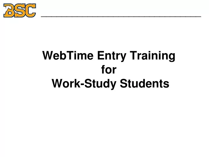 webtime entry training for work study students