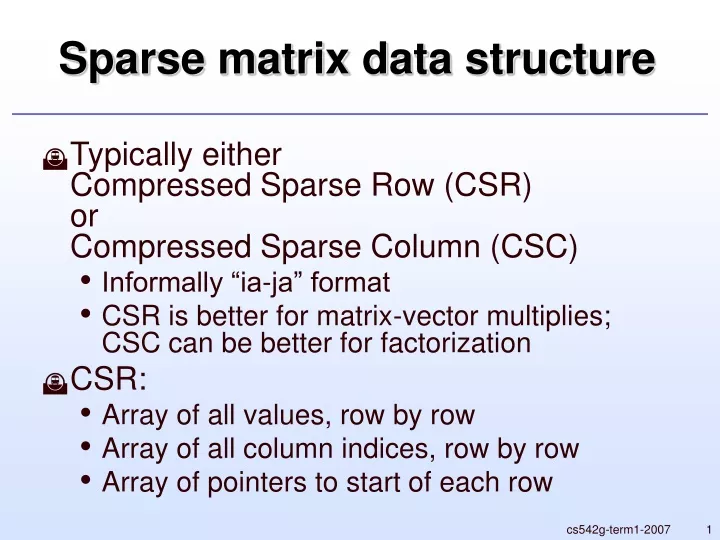 sparse matrix data structure