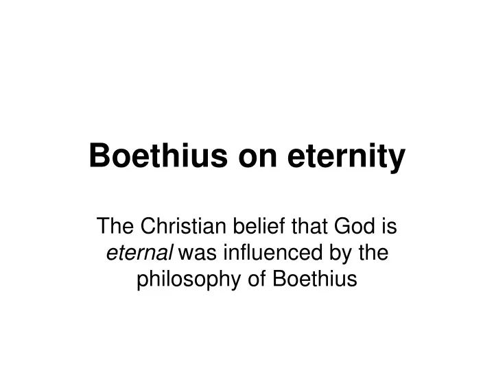 boethius on eternity