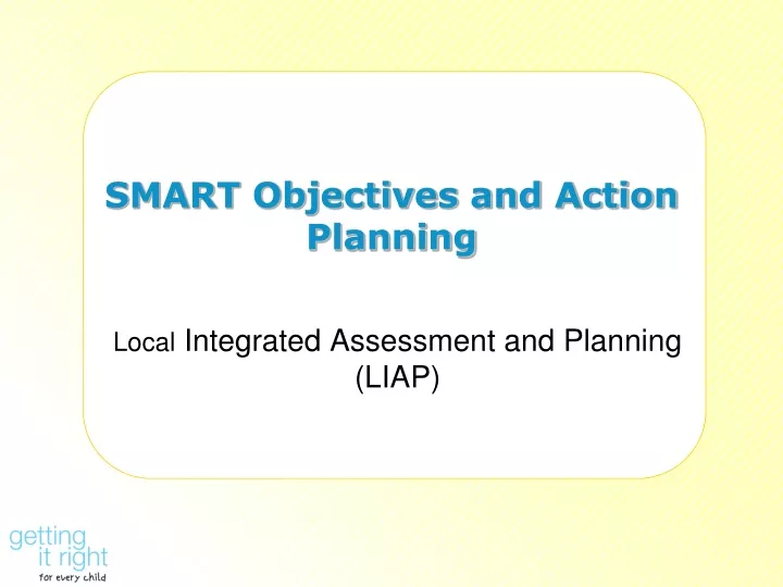 smart objectives and action planning