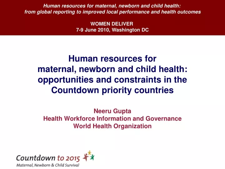 human resources for maternal newborn and child